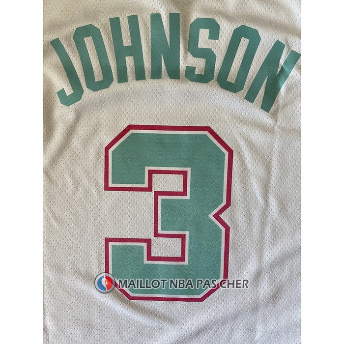 Maillot San Antonio Spurs Keldon Johnson NO 3 Ville 2021-22 Blanc